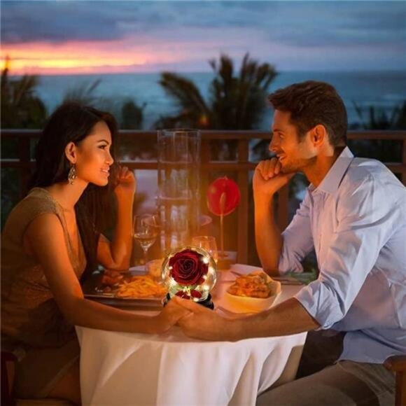 Preserved Rose Flower, Beauty and The Beast Rose Gifts for Women Mom Wife - Picture 3 of 7